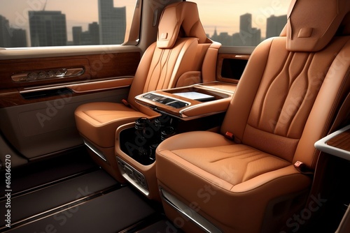 Sophisticated Elegance Luxury Vehicle with Plush Leather Seats and Sleek Design. AI © Usmanify
