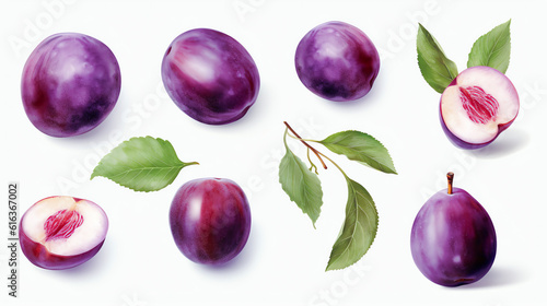 Pflaume, plum in Watercolor with Generative AI