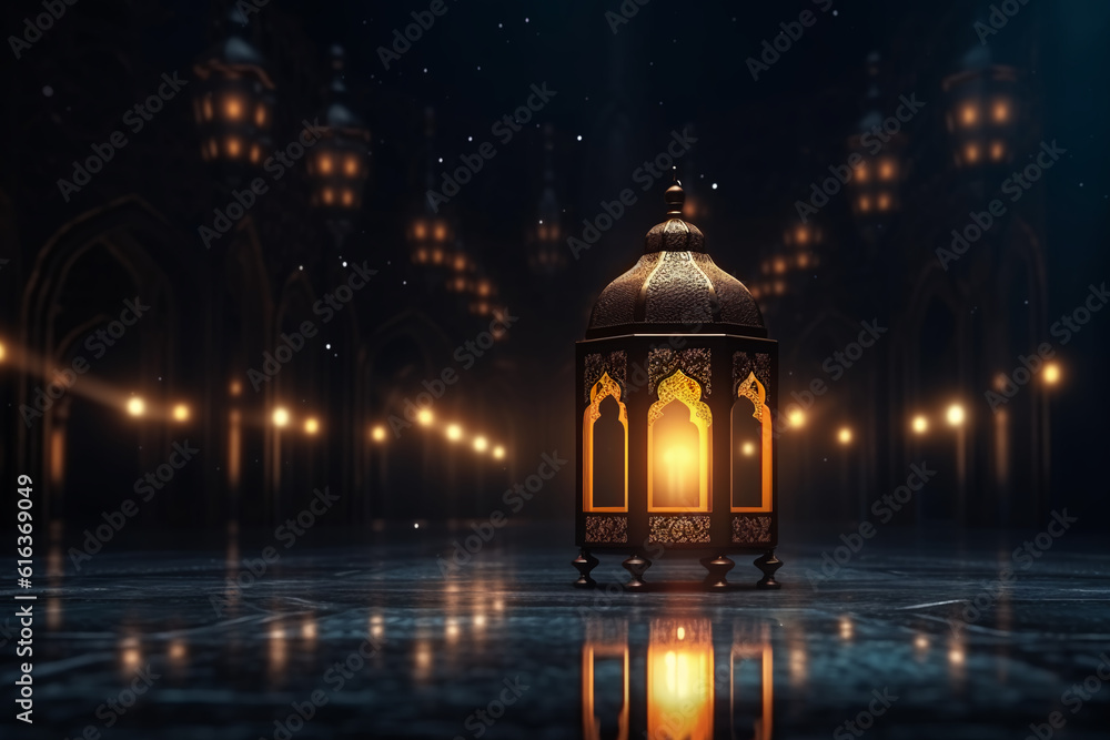 Lantern with night light background for the Muslim feast of the holy month of Ramadan Kareem Lantern with night light background for the Muslim feast of the holy month of Ramadan Kareem