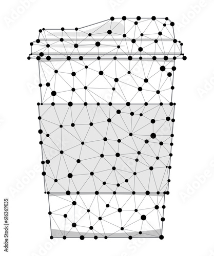 Coffee to go eco cup isolated on white background. Eco friendly paper tableware with recycling sign for takeout hot drink - tea or coffee. Flat design cartoon cafe to go clipart vector illustration.