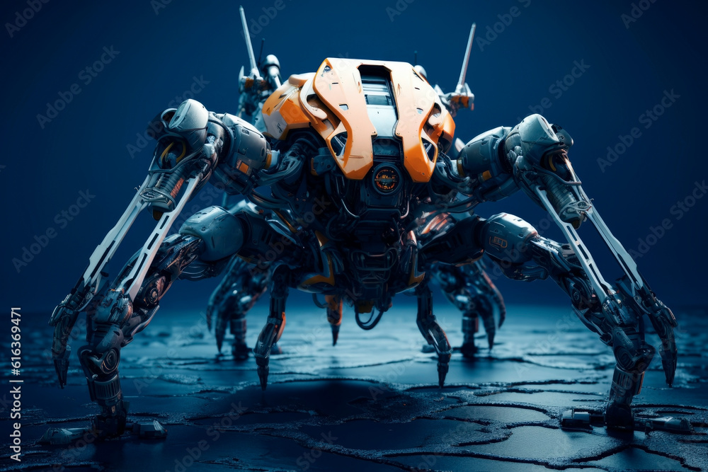 Fototapeta premium Combat fantastic reconnaissance drone. Generative AI