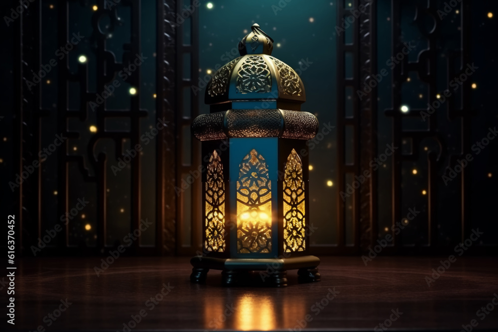 Lantern with night light background for the Muslim feast of the holy month of Ramadan Kareem Lantern with night light background for the Muslim feast of the holy month of Ramadan Kareem