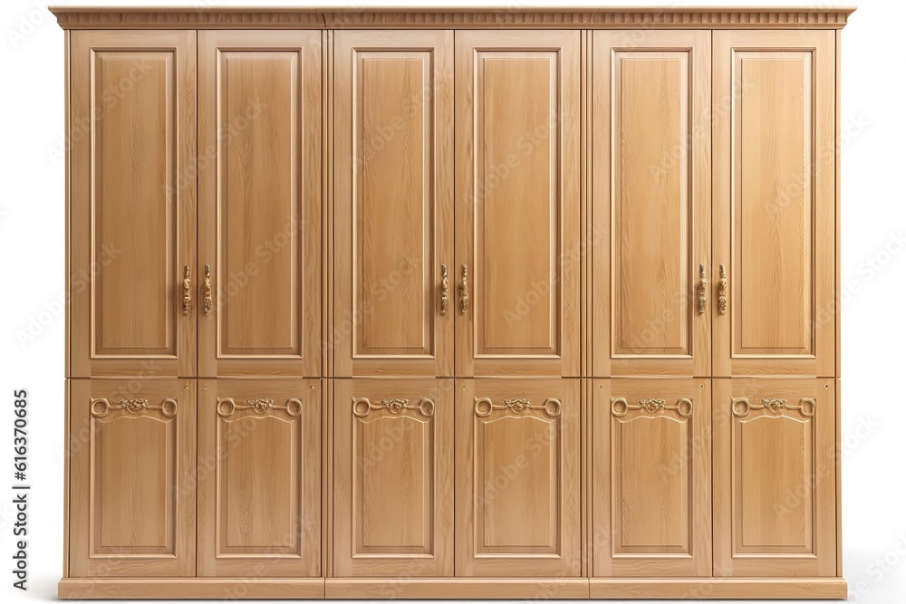 wardrobe isolated on white background. Generated by AI. wardrobe isolated on white background. Generated by AI.