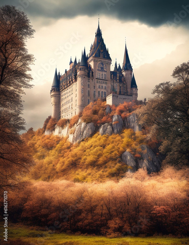 old castle in the evening