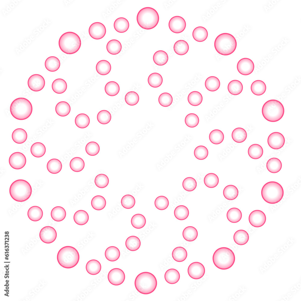 pink bubble circle frame