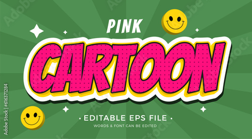 Pink Cartoon Text effect editable
