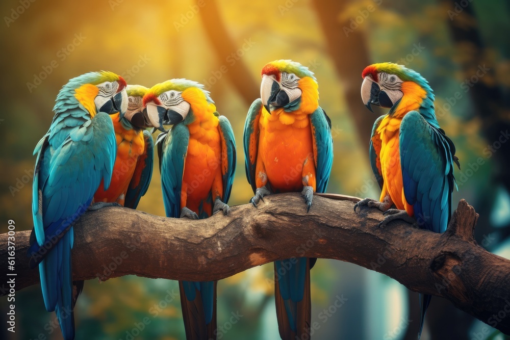 Colorful Macaws Vibrant Parrots
