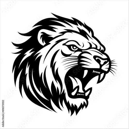 Angry Lion Roaring vector art  isolated in white background  vector illustration