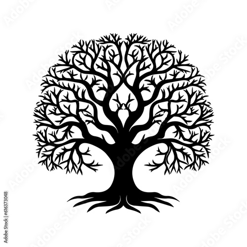 Yggdrasil tree, vector isolated on white background, tree of life, vector illustration.