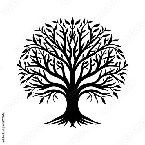Yggdrasil tree, vector isolated on white background, tree of life, vector illustration.
