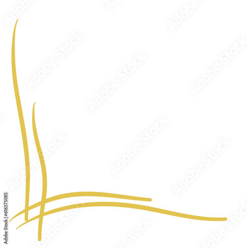 Gold Corner Foliage Leaf Decoration