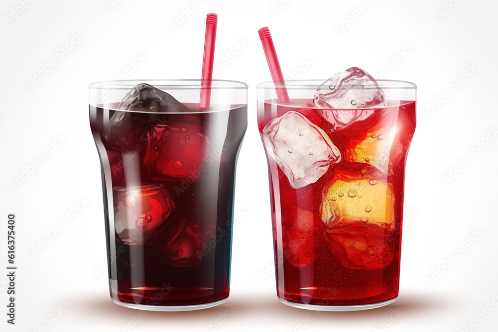 soda cup isolated on white background. Generated by AI. soda cup isolated on white background. Generated by AI.