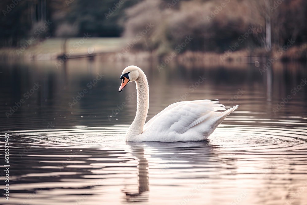 Fototapeta premium Graceful Swan Elegant Waterbird