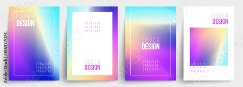 Vivid cover design set. Abstract blurred backgrounds with bright color gradients. Graphic templates. Vector illustration.