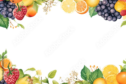 Frame of summer fruits based on generative AI