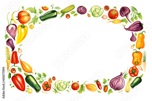 Frame of summer vegetables based on generative AI