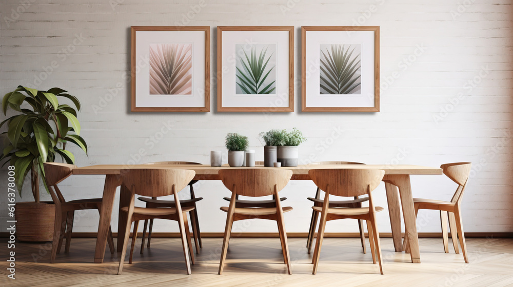 Fototapeta premium Mockup poster frame in Dining Room, Mockups Design 3D, HD