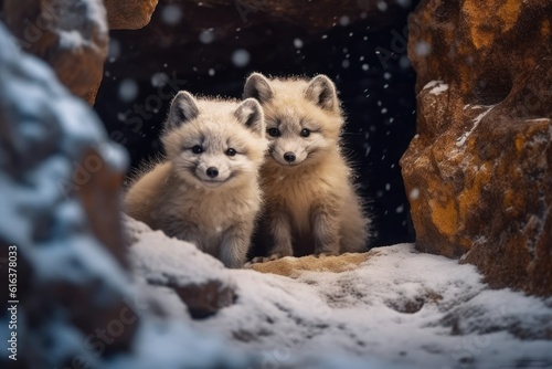 Arctic Fox Pups Baby Polar Canines