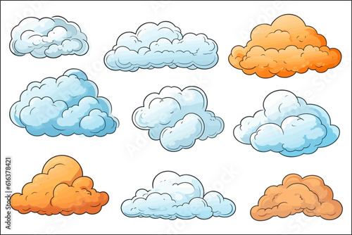 Set Of Cloud in cartoon style 