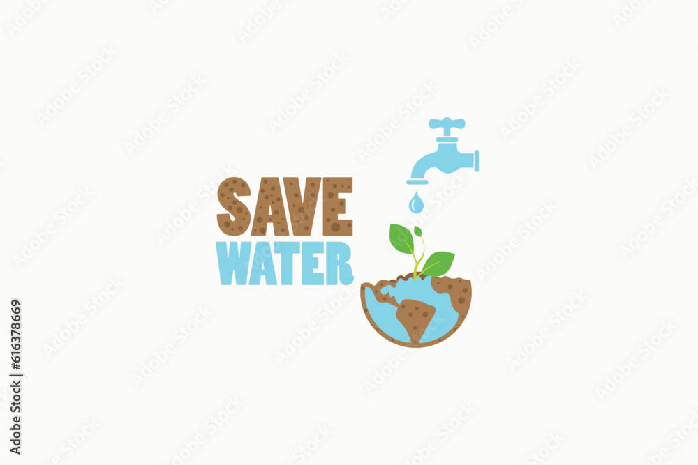 save water vector illustration with the concept of water drops falling to the earth save water vector illustration with the concept of water drops falling to the earth