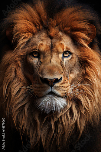 Lion of Judah, exuding strength and power. Christian conceptual illustration. AI-generated image 