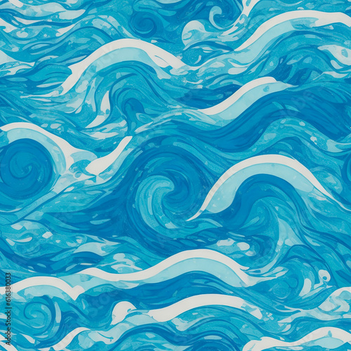 Wavy abstract ocean illustrated background