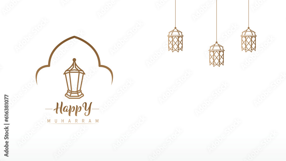 Islamic wallpaper banner poster template minimalist design for muharram islamic new year celebration Islamic wallpaper banner poster template minimalist design for muharram islamic new year celebration