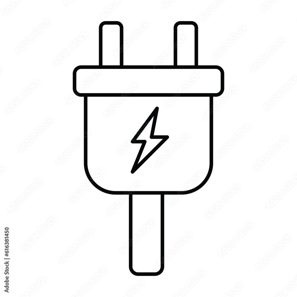 plug outline illustration on white background doodle plug outline illustration on white background doodle