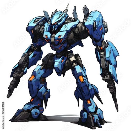robot cyborg soldier, anime mecha battle suit	
