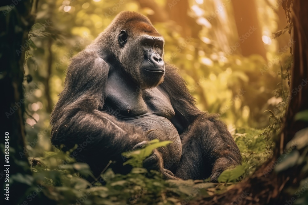 Naklejka premium The Mighty Gorilla Powerful Primate