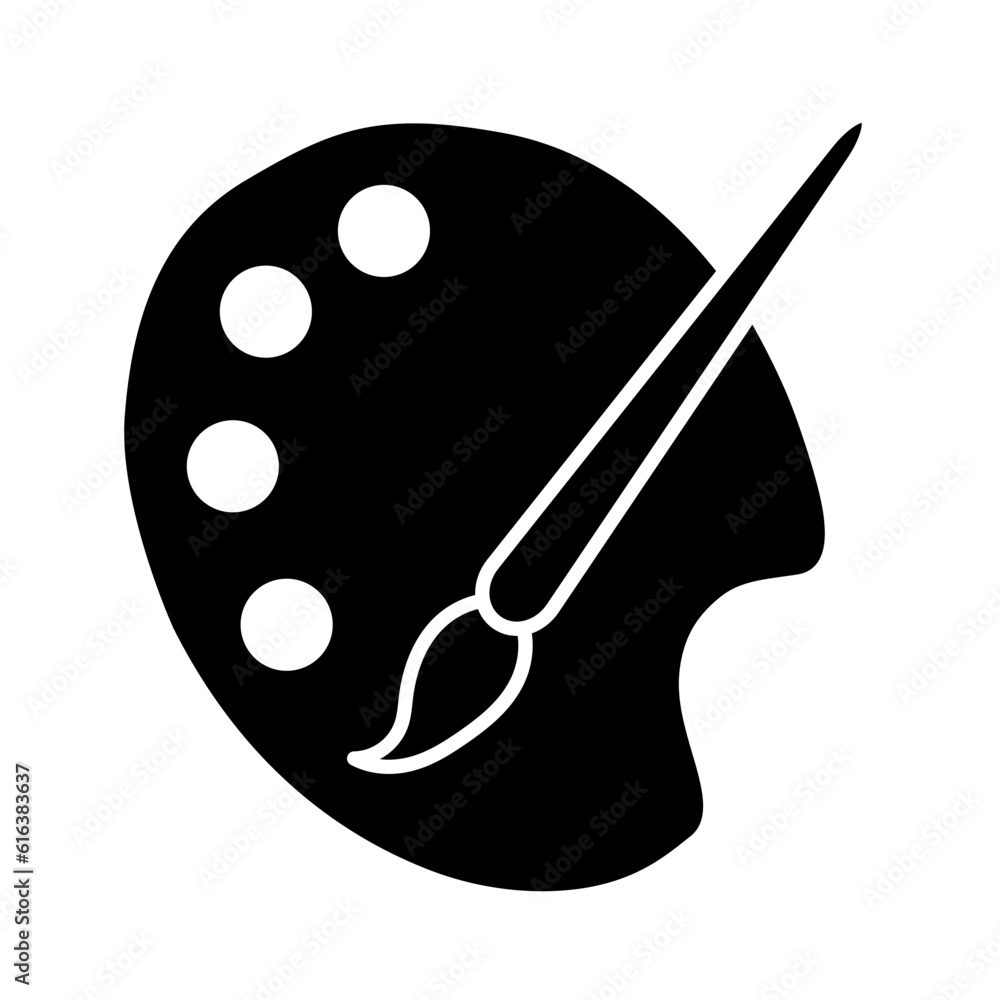 Flat art tool palette with paints color, artist web design graphic vector illustration Flat art tool palette with paints color, artist web design graphic vector illustration