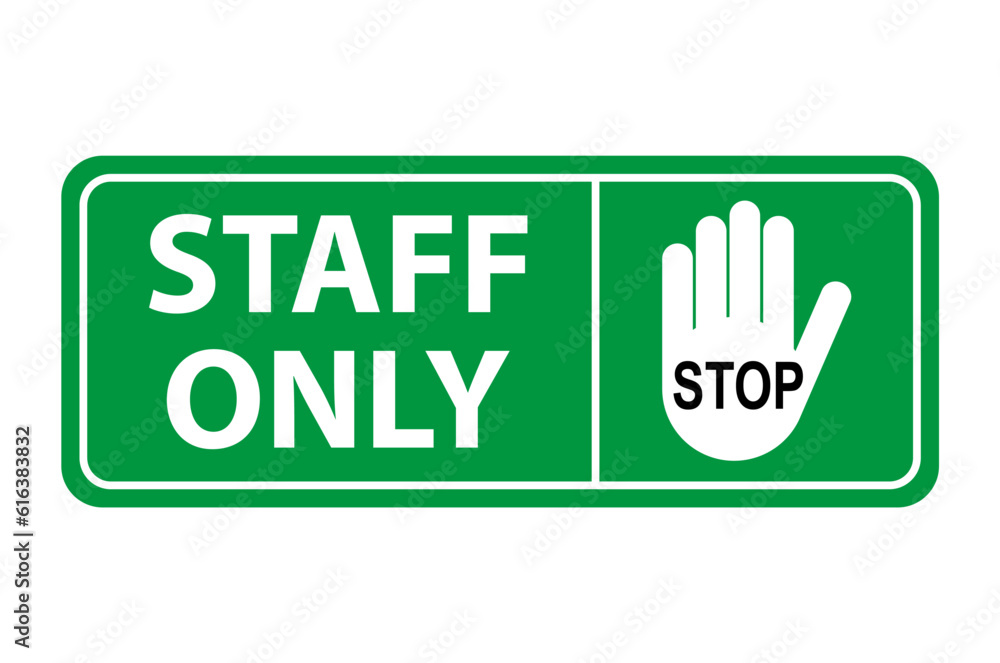 Only staff icon, danger zone symbol, safety entry person sign vector illustration Only staff icon, danger zone symbol, safety entry person sign vector illustration