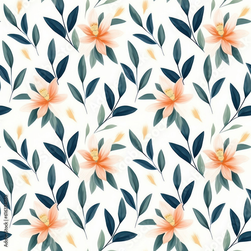 Modern watercolor floral seamless pattern