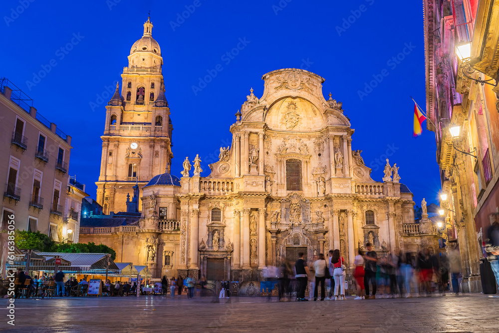 Cityscape of Murcia (Spain) at night
