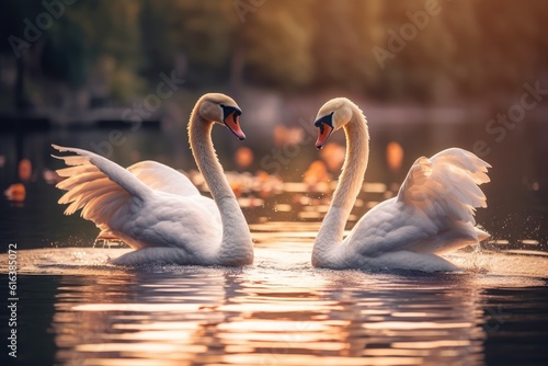 Graceful Swan Lake Dance Elegant Waterbird Ballet
