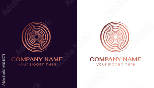 Circle and rings logo. Abstract universal logo for business.Swirling elegant waves. Template for creating a unique luxury design