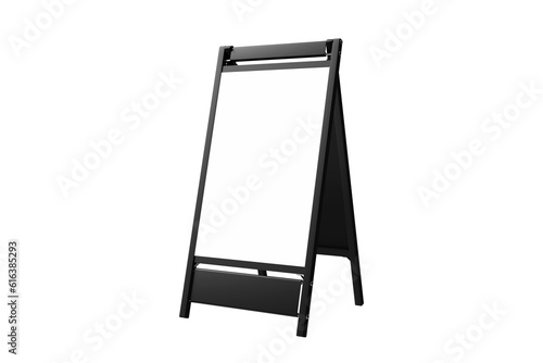 Storefront Signs isolated on white background, Sign Sandwich Board, elegant minimal vintage signs, 3D illustration.