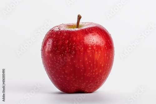 Red apple on a white background. Fresh red apple fruit. 