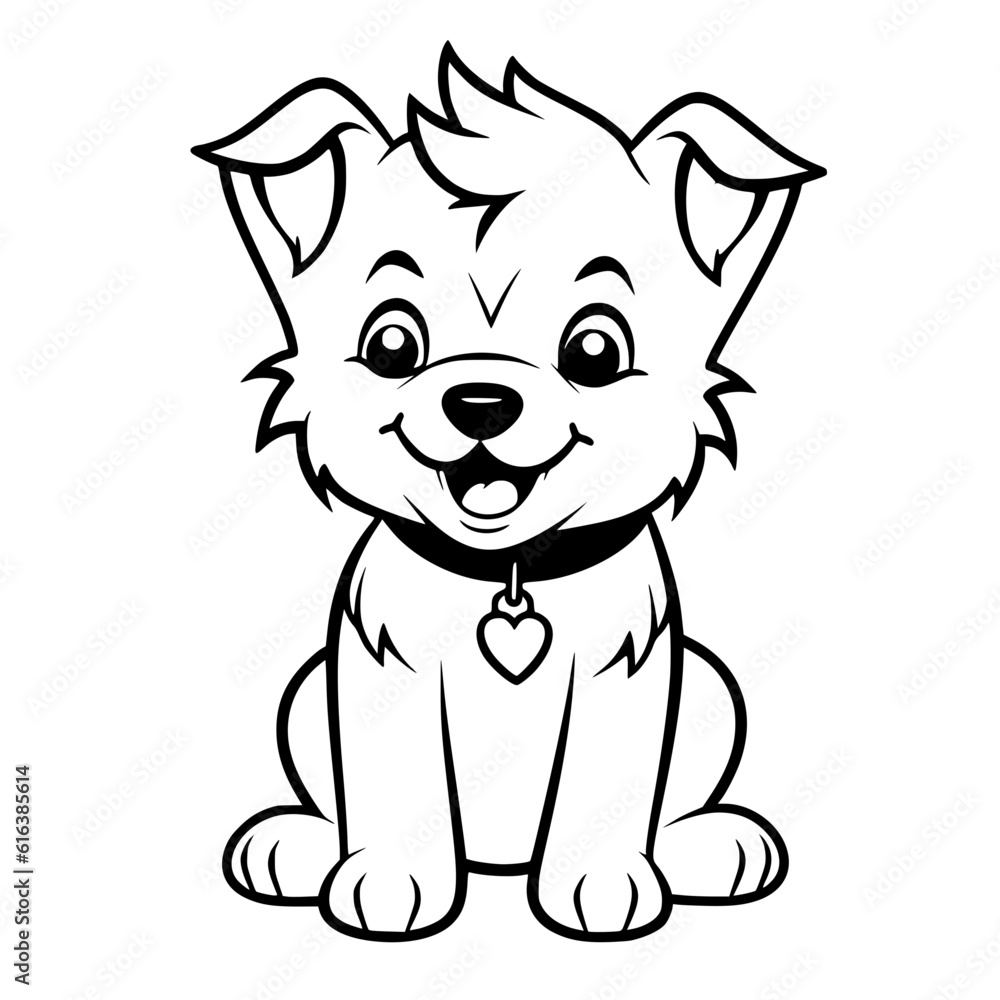 Cute puppy outline vector Cute puppy outline vector