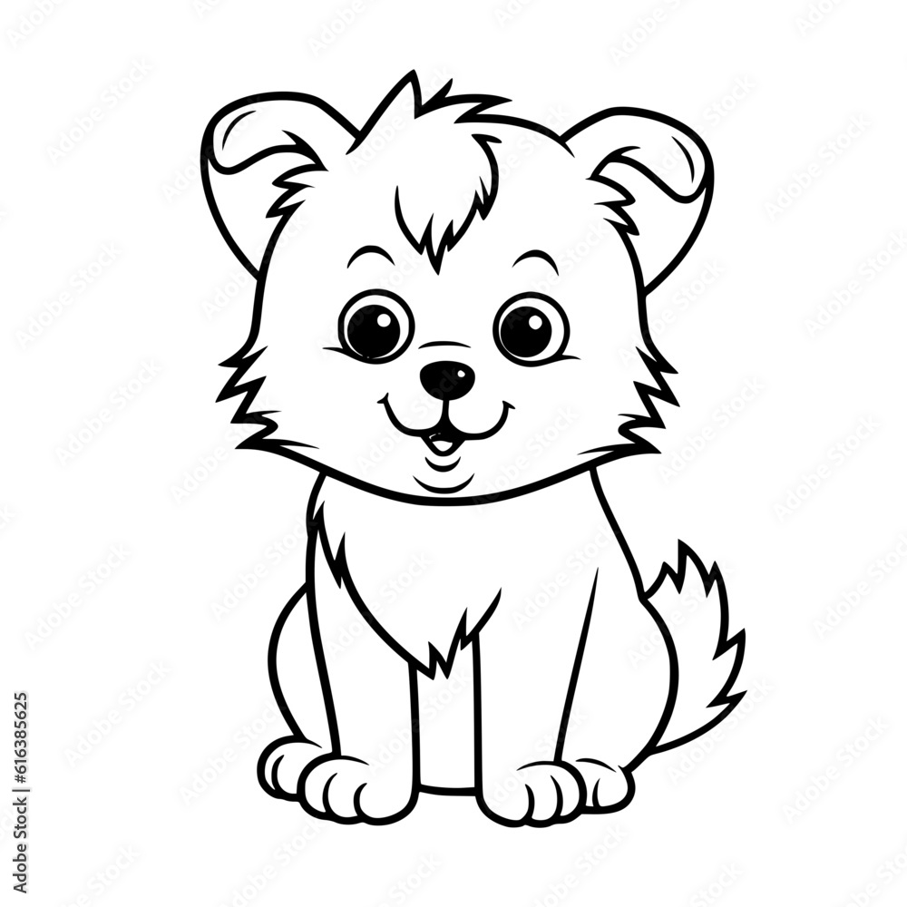 Cute puppy outline vector Cute puppy outline vector
