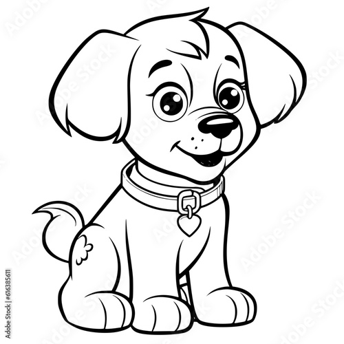 Cute puppy outline vector
