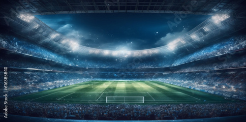 light football sport soccer world game stadium arena green goal. Generative AI.
