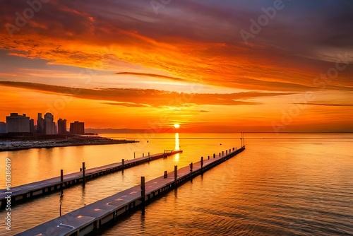 sunset at the pier © SAJAWAL JUTT