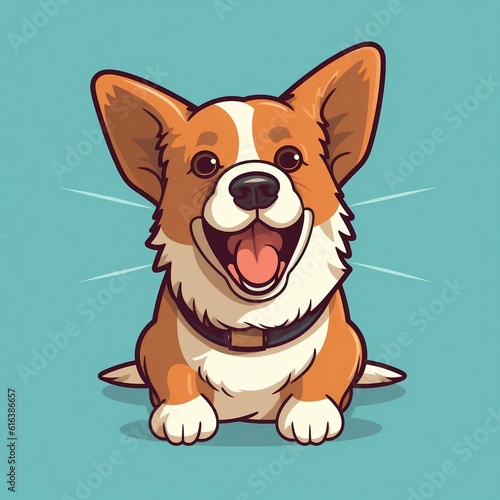 Cute dog sticking her tongue out cartoon