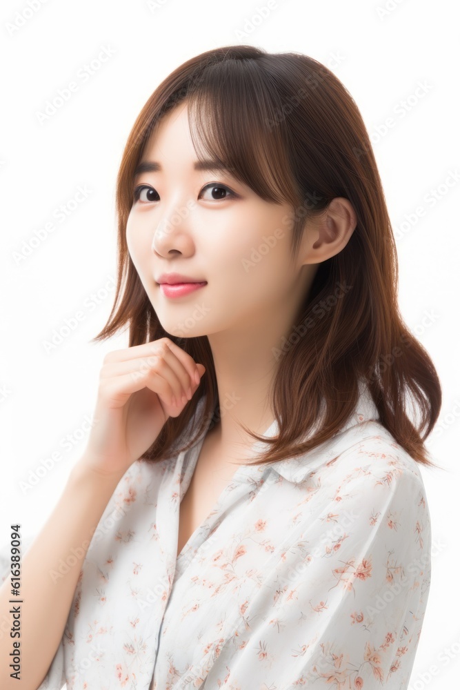 beauty asian woman smile and relax isolated on white background, asian. Generative AI beauty asian woman smile and relax isolated on white background, asian. Generative AI