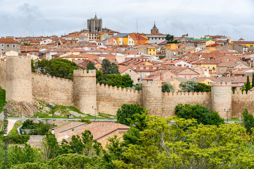 The ramparts of Avila and the Cathedral, Castilla y Leon, Spain