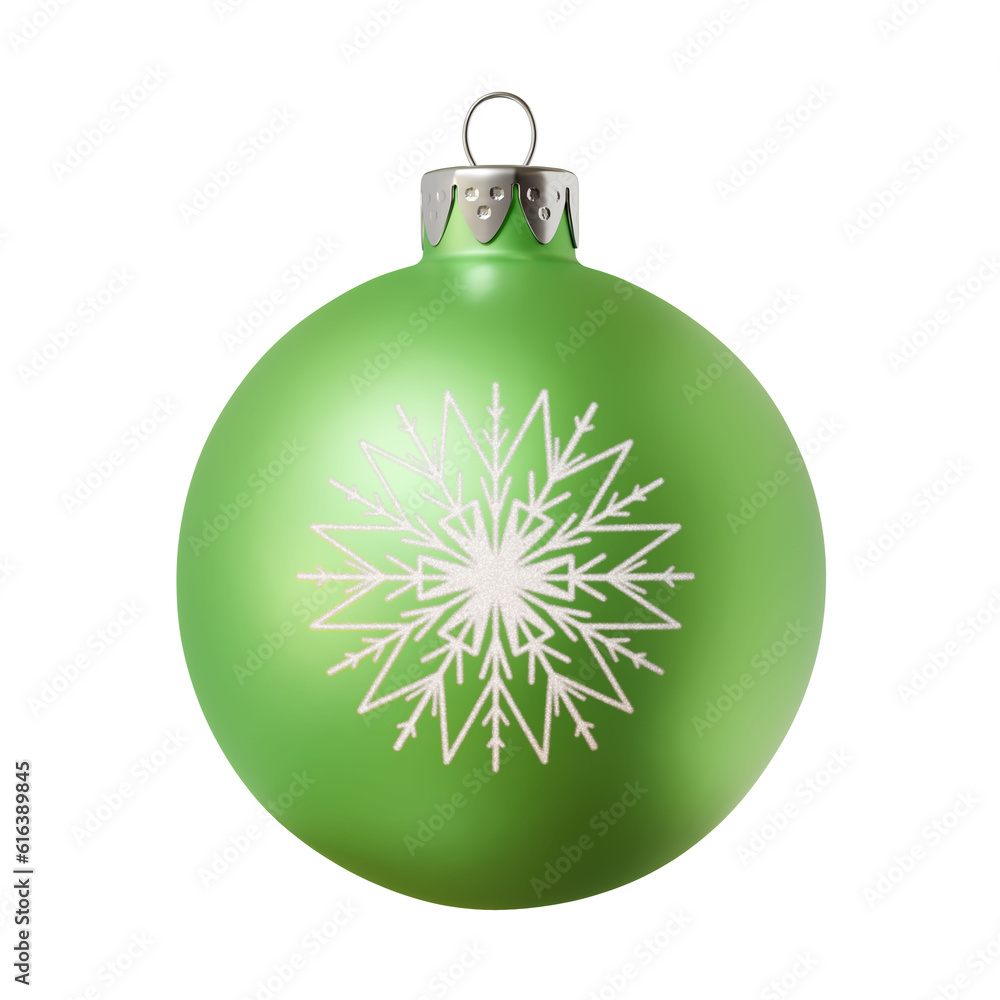 Fototapeta premium Isolated colorful cgi christmas bauble with a white snowflake on it