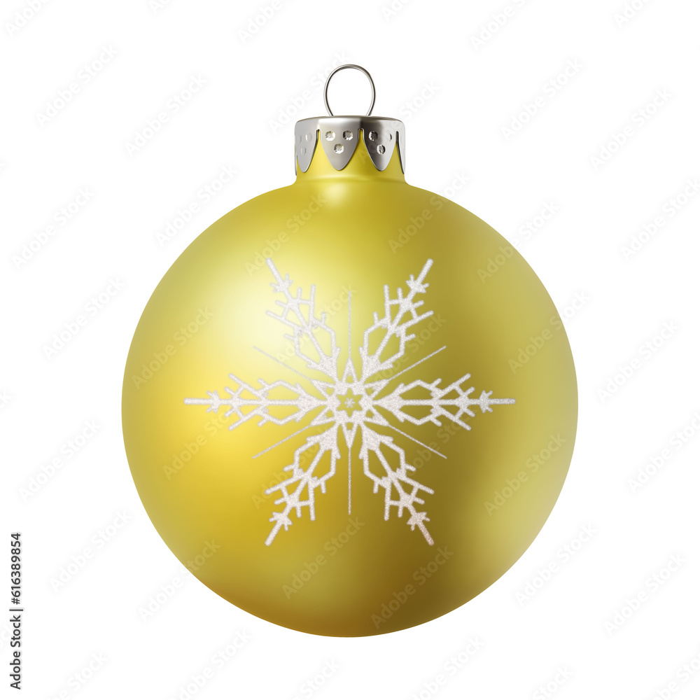 Isolated colorful cgi christmas bauble with a white snowflake on it Isolated colorful cgi christmas bauble with a white snowflake on it