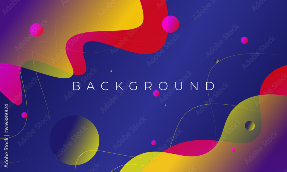 Modern Memphis Background With Wavy Shapes. Modern Memphis Background With Wavy Shapes.