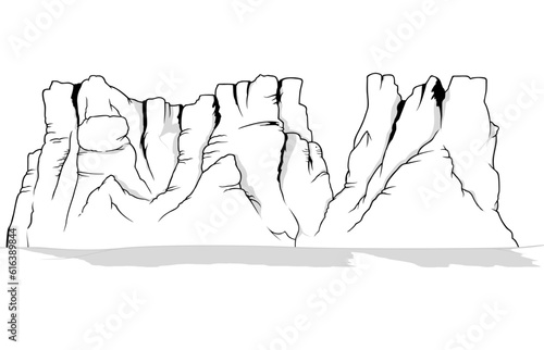 Drawing of Sandstone Mountains